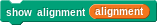 show alignment